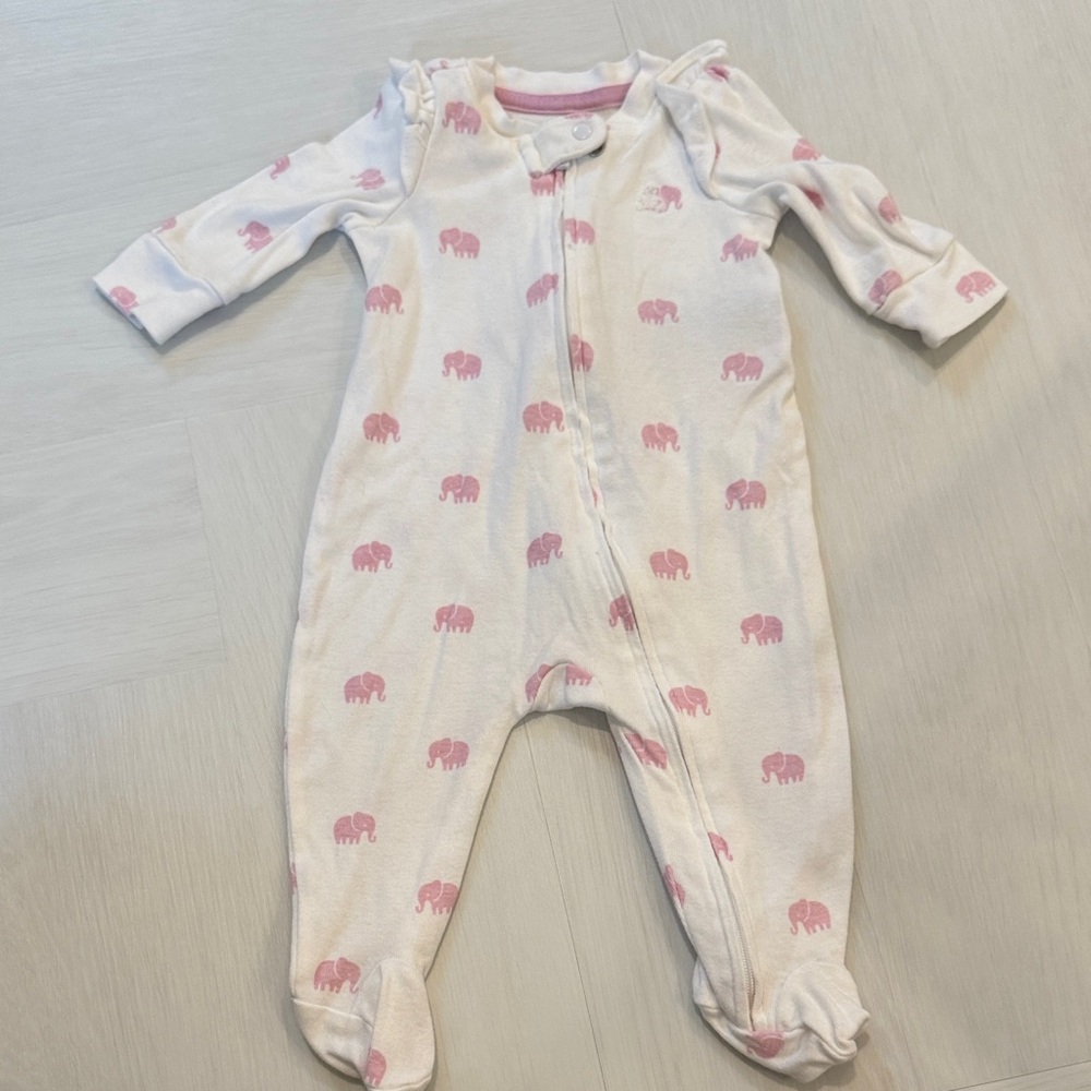 GAP Pink Elephant Pattern Kids Footie